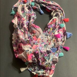 Hot Pink & Teal Tassel scarf